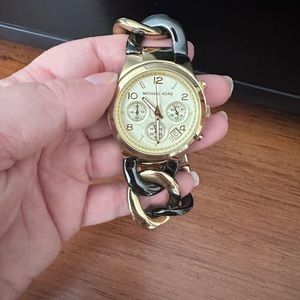 Michael Kors - Black and Gold Chain Strap Watch
